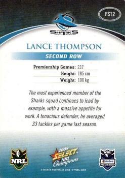 2008 Select NRL Champions - Gold Foil Signatures #FS12 Lance Thompson Back